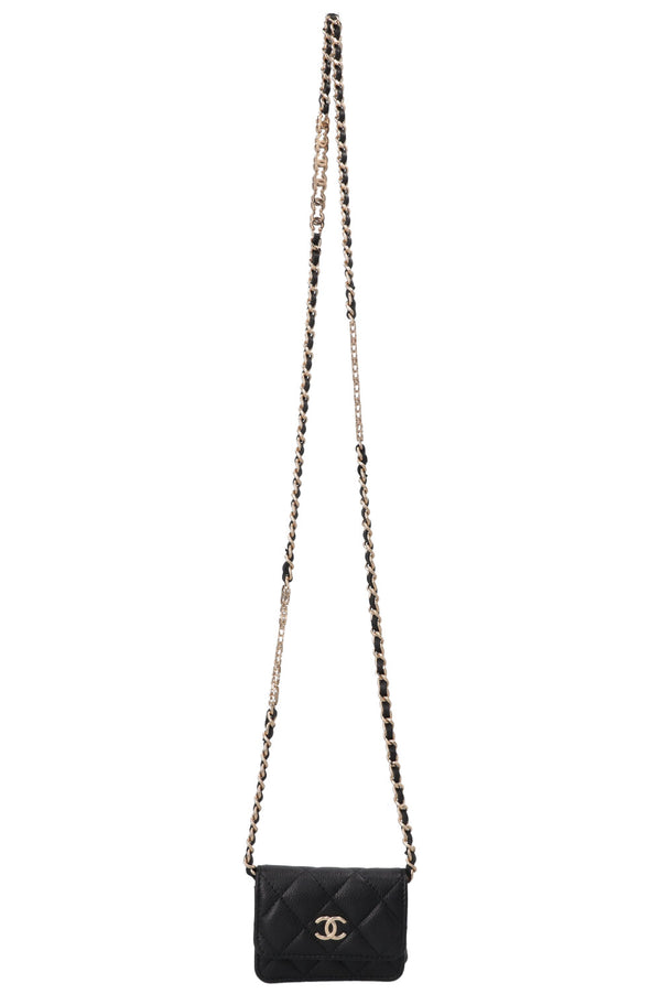 Sac à rabat CHANEL Micro Classic Noir Caviar
