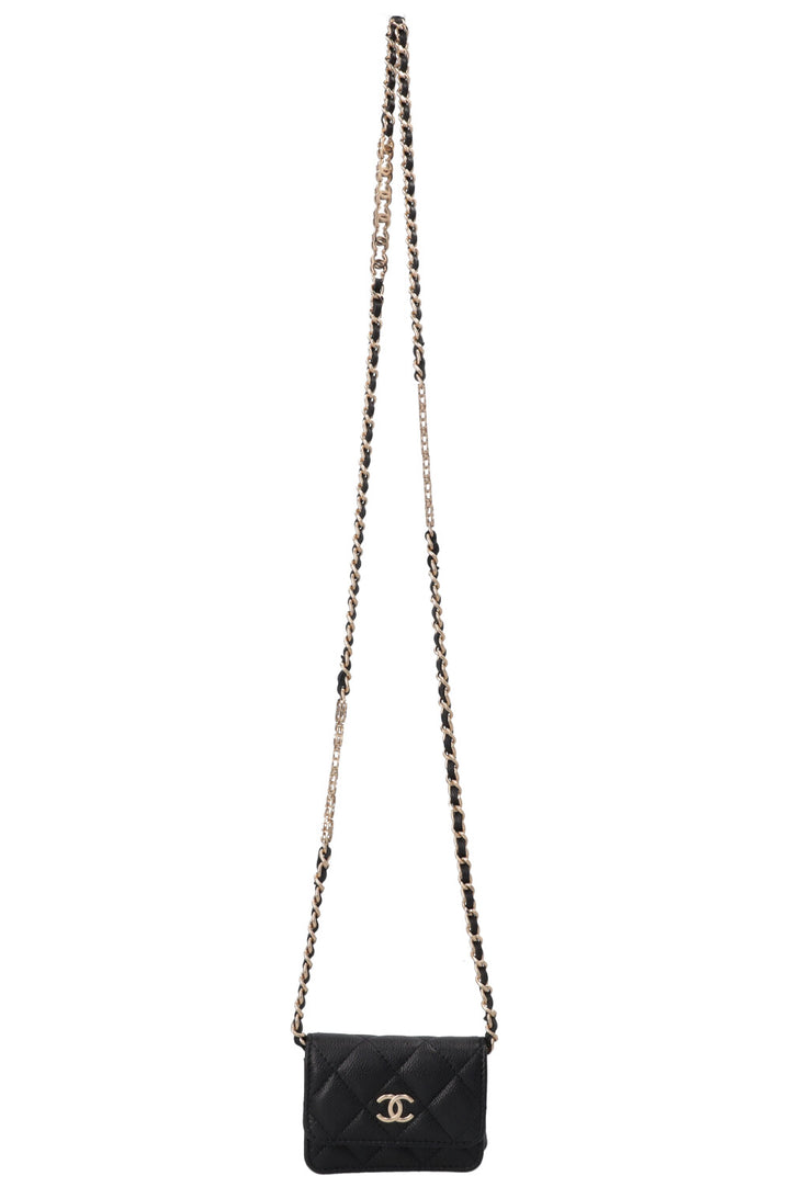 Sac à rabat CHANEL Micro Classic Noir Caviar