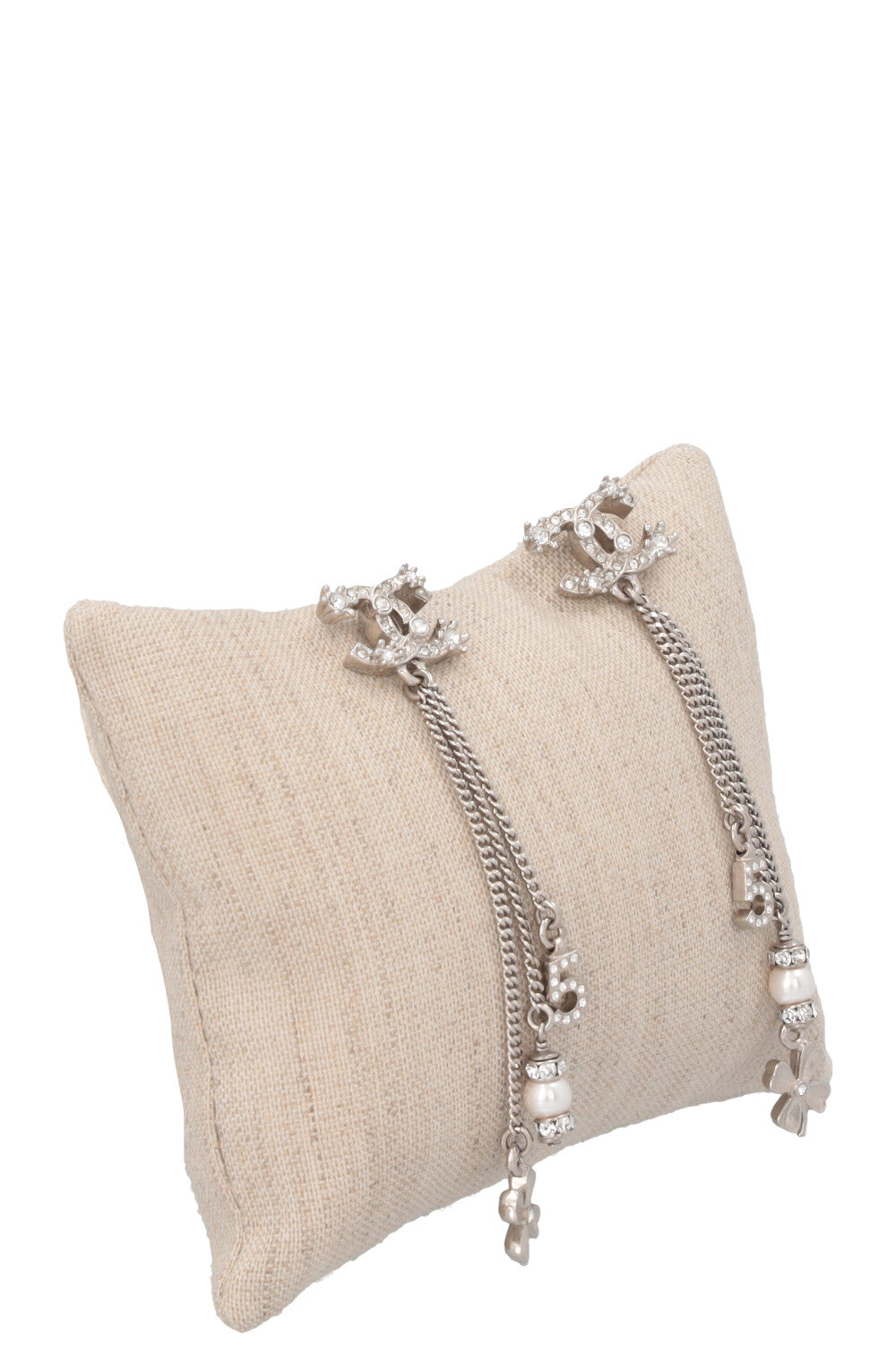 CHANEL No5 Stars Drop Earrings Crystals Silver