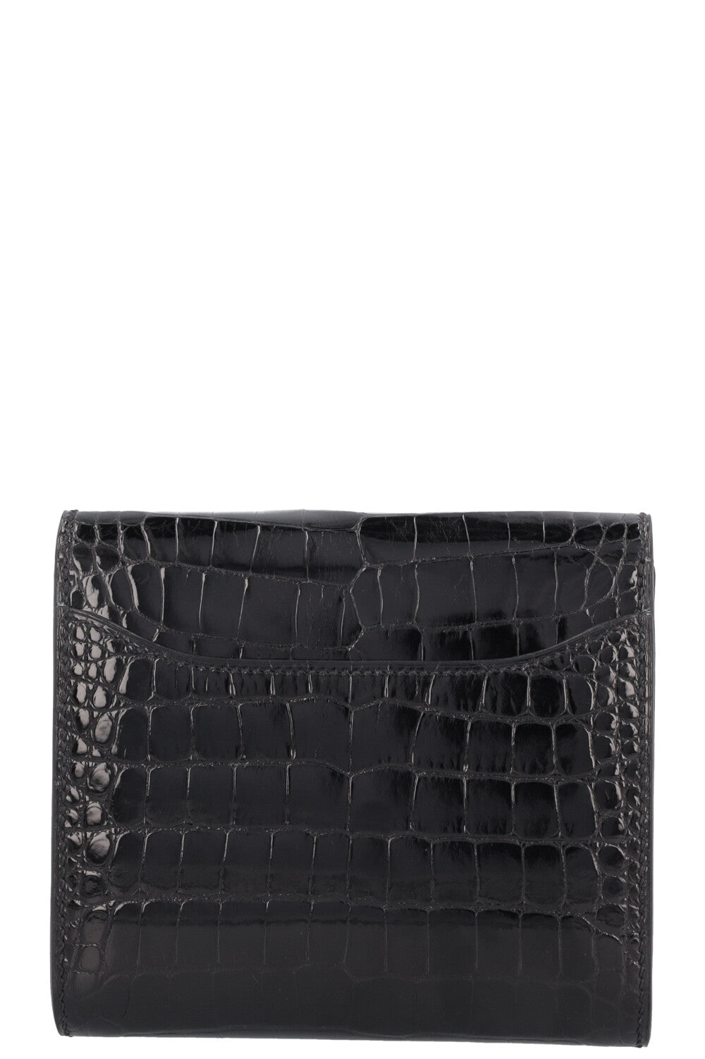 HERMÈS Constance Compact Wallet Alligator Mississippiensis Black