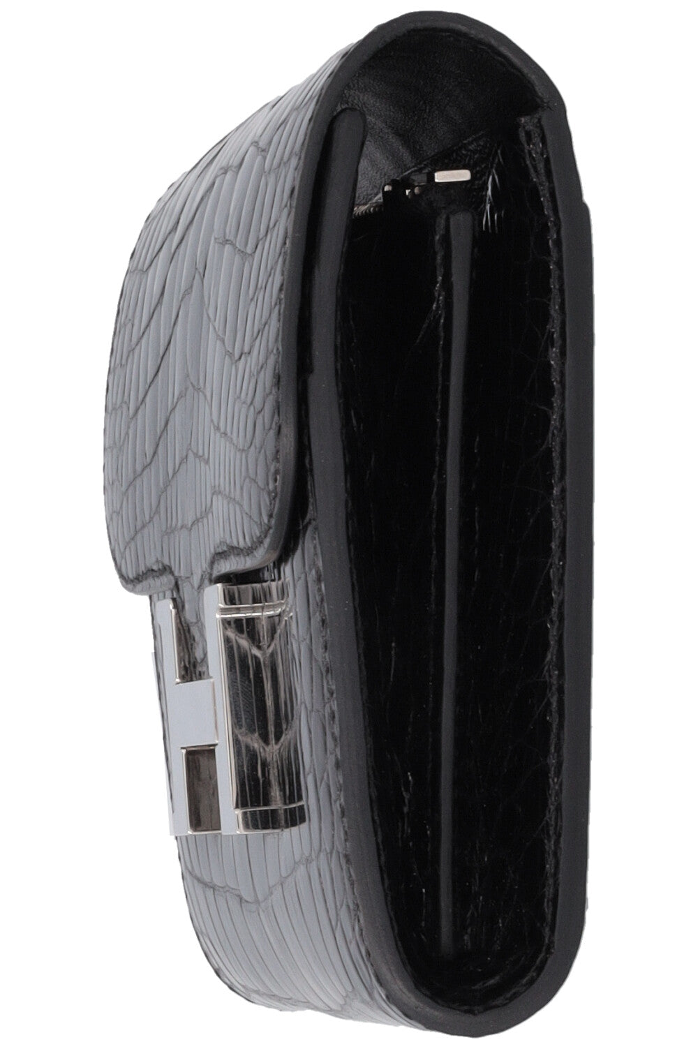 HERMÈS Constance Compact Wallet Alligator Mississippiensis Black