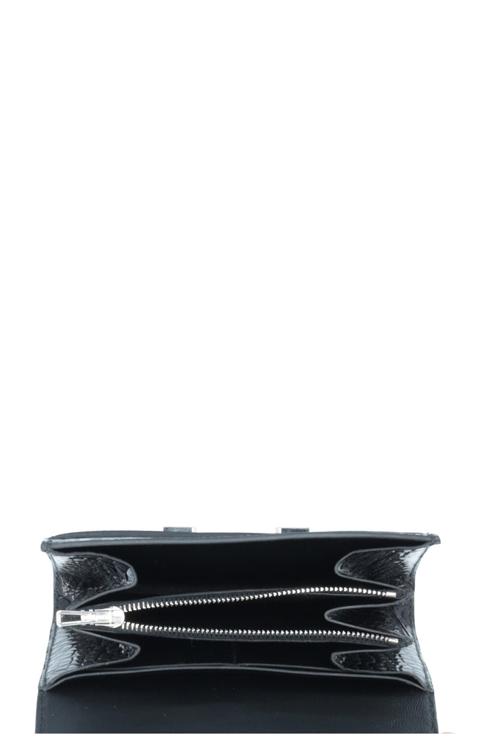 HERMÈS Constance Compact Wallet Alligator Mississippiensis Black