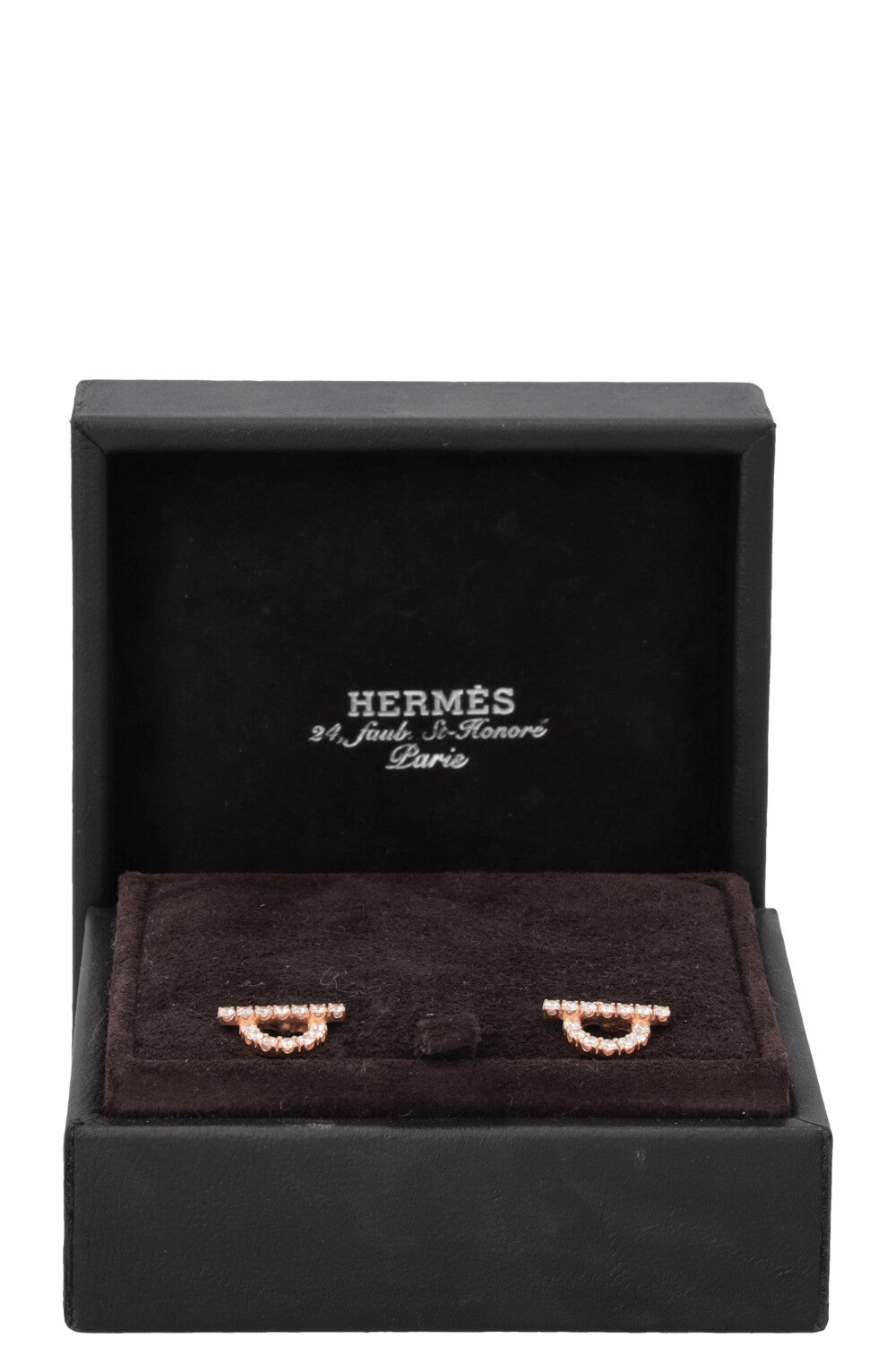 Boucles d'oreilles HERMÈS Finesse Diamants Or rose 18 carats