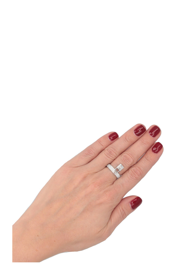 HERMÈS Kelly Cadenas Ring Medium Diamonds 18k white gold