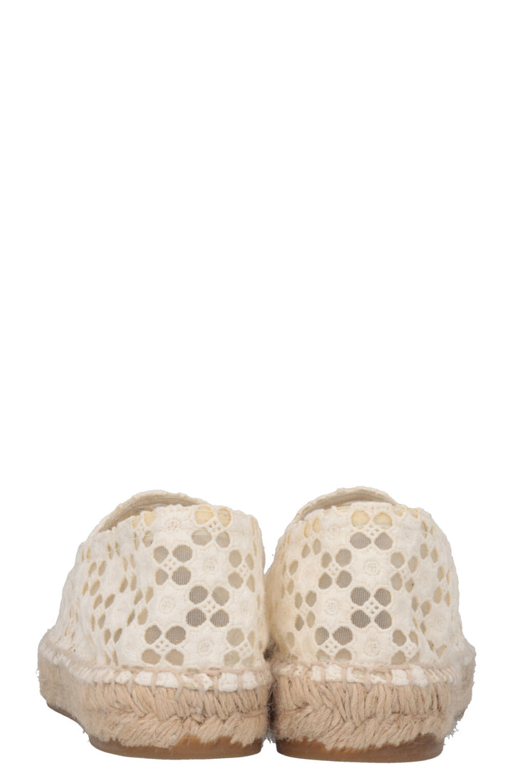 CHANEL CC Espadrilles Broderie Anglaise White