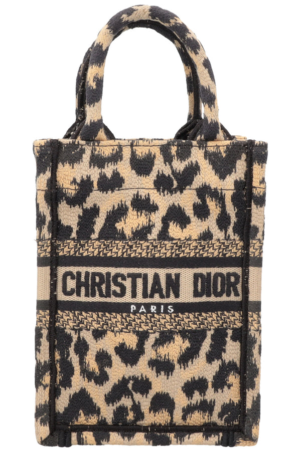 CHRISTIAN DIOR Cheetah Mini Mizza Sac cabas vertical en toile