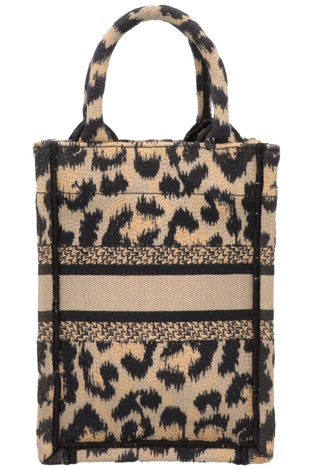 CHRISTIAN DIOR Cheetah Mini Mizza Vertical Book Tote Canvas