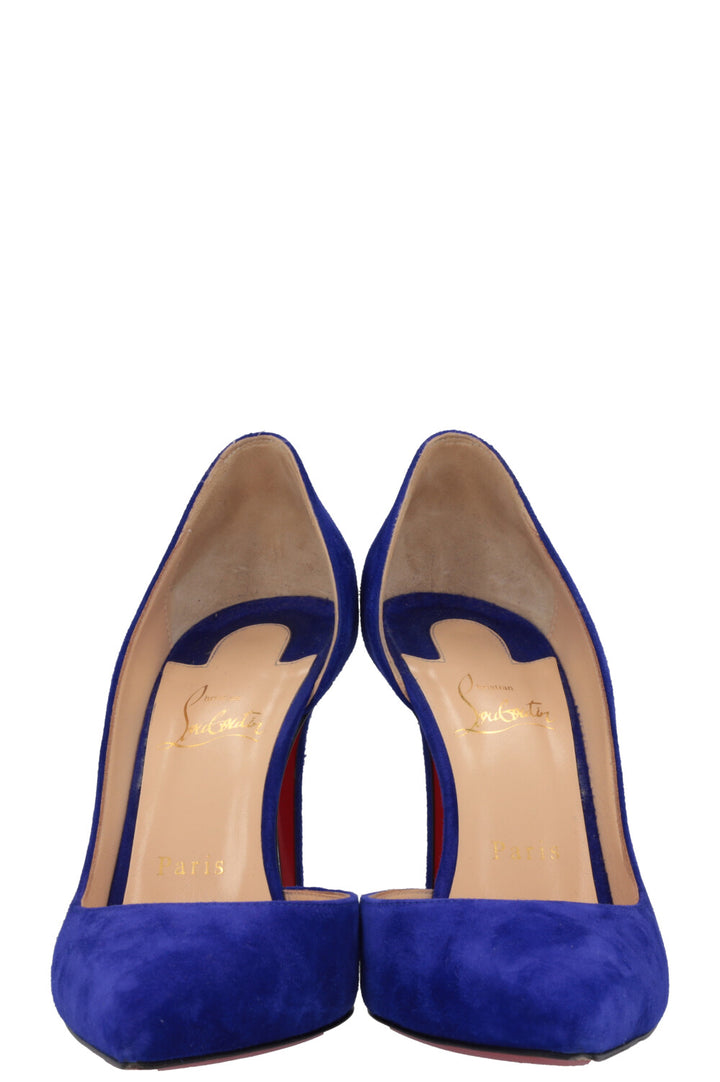 CHRISTIAN LOUBOUTIN Iriza 100 Heels Suede Blue