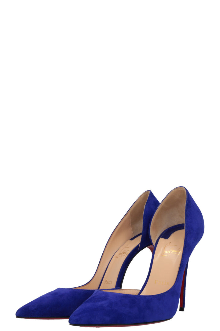 CHRISTIAN LOUBOUTIN Iriza 100 Heels Suede Blue