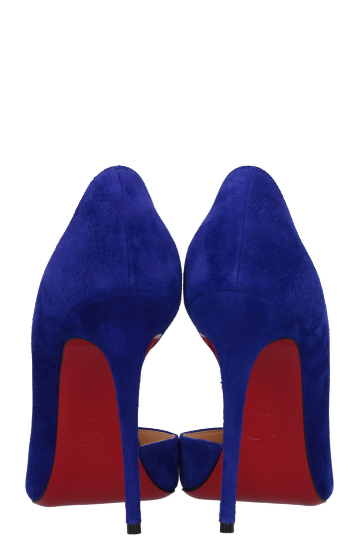 CHRISTIAN LOUBOUTIN Iriza 100 Heels Suede Blue