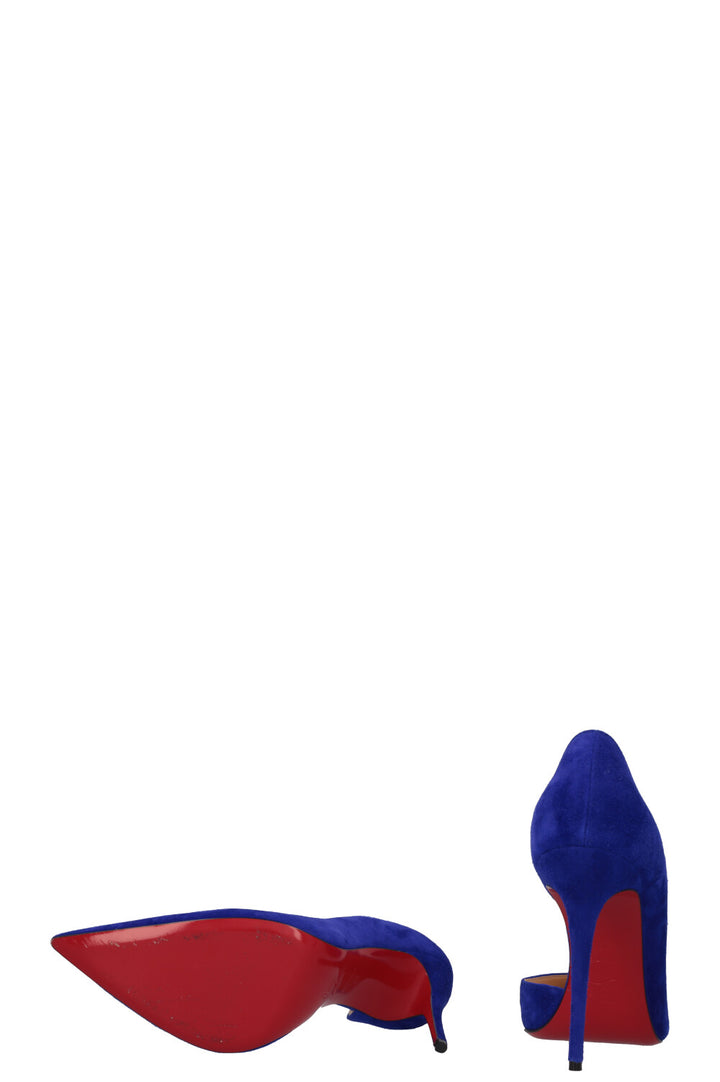 CHRISTIAN LOUBOUTIN Iriza 100 Heels Suede Blue