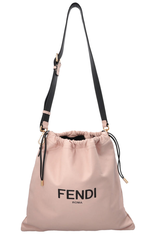 FENDI Logo Drawstring Tote Bag Pink