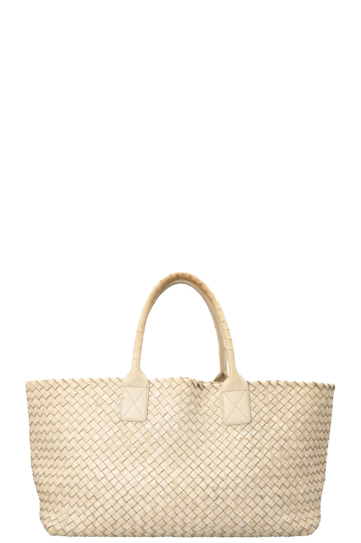 BOTTEGA VENETA Medium Ostrich Cabat Bag Beige