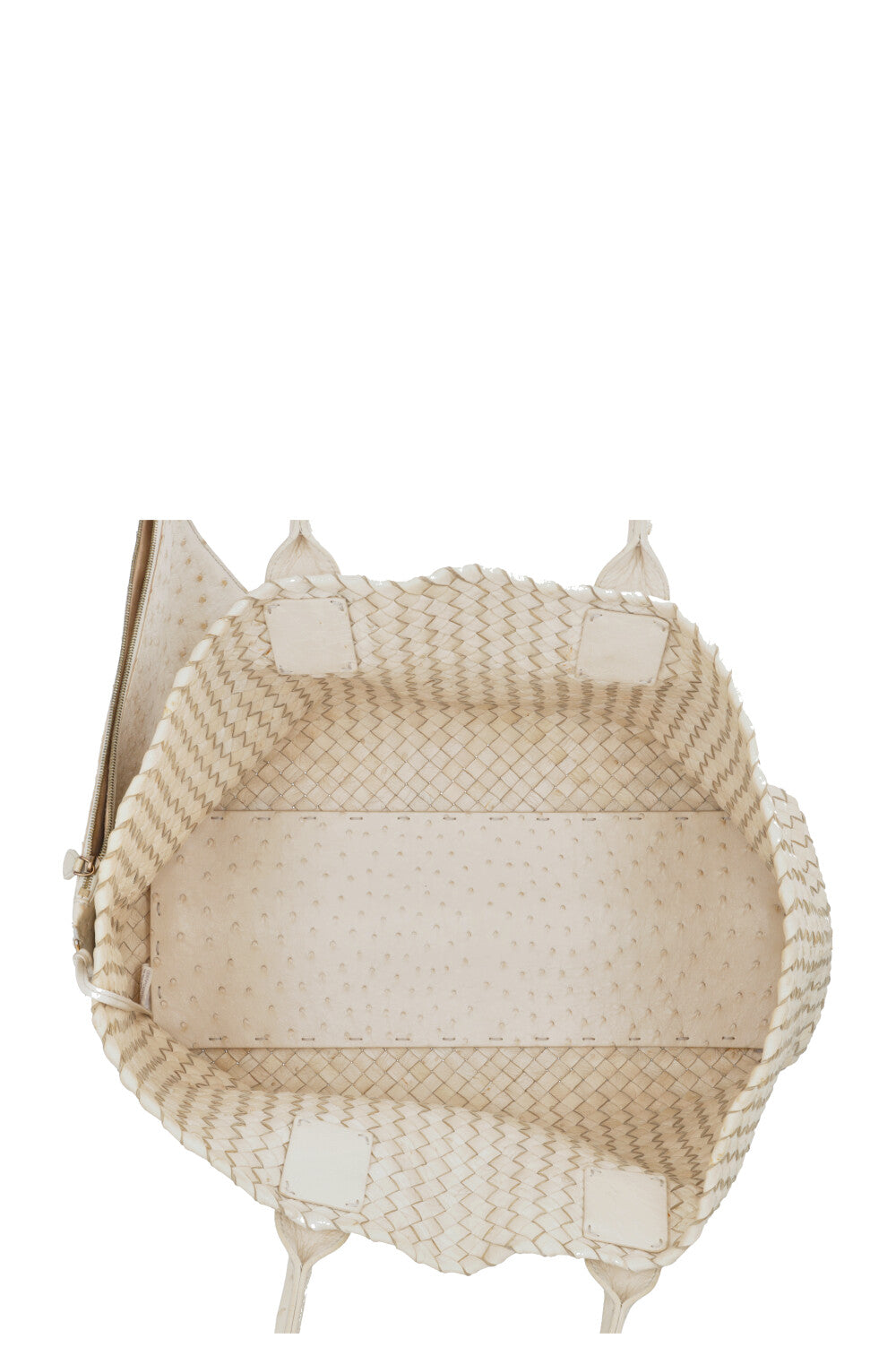 BOTTEGA VENETA Medium Ostrich Cabat Bag Beige
