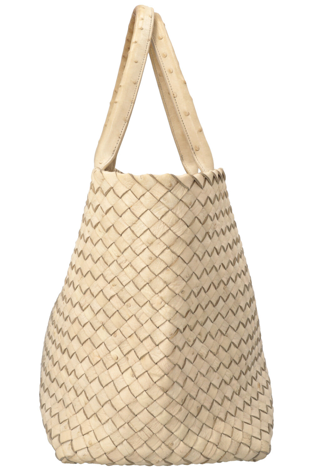 BOTTEGA VENETA Medium Ostrich Cabat Bag Beige