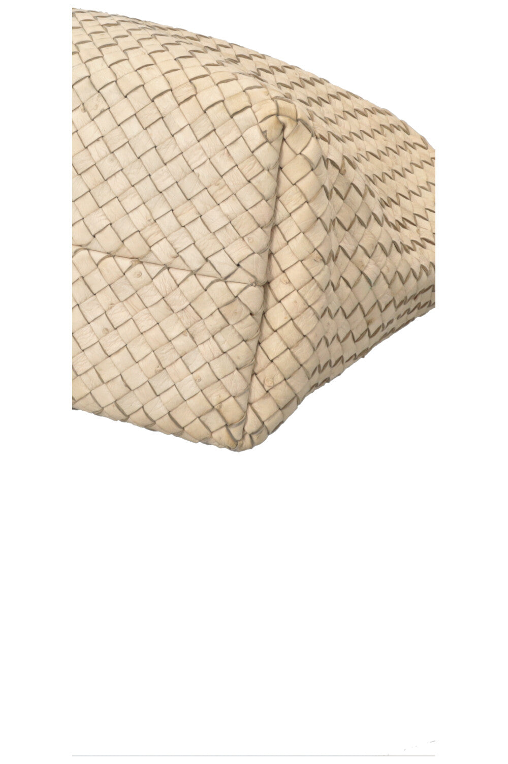 BOTTEGA VENETA Medium Ostrich Cabat Bag Beige