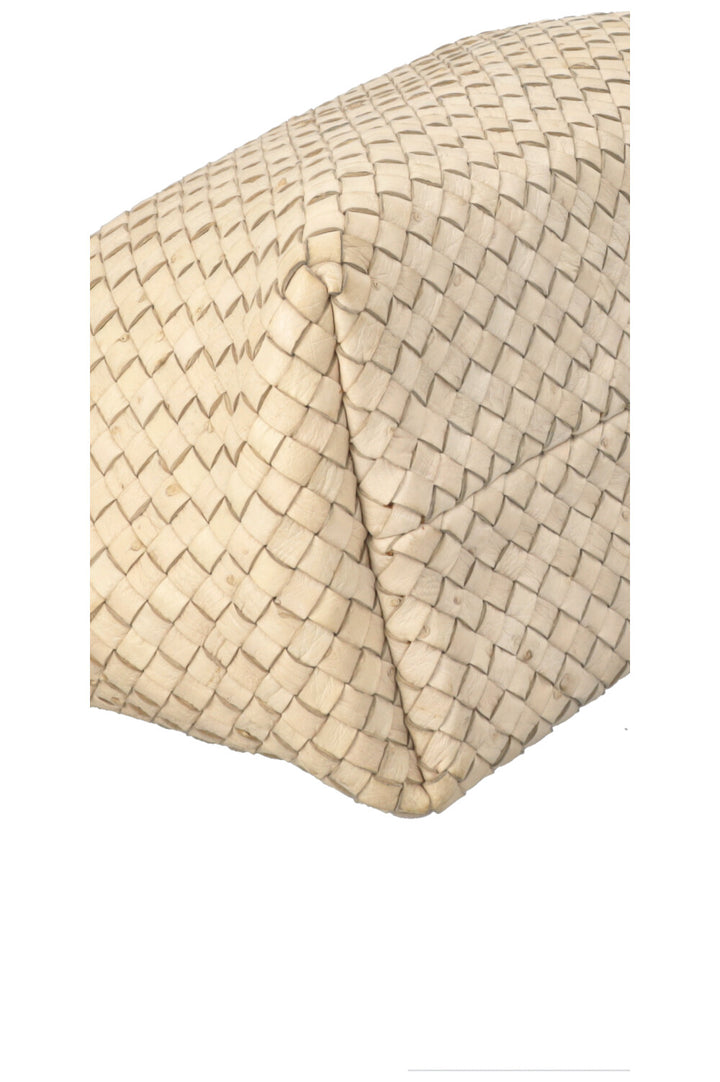 BOTTEGA VENETA Medium Ostrich Cabat Bag Beige
