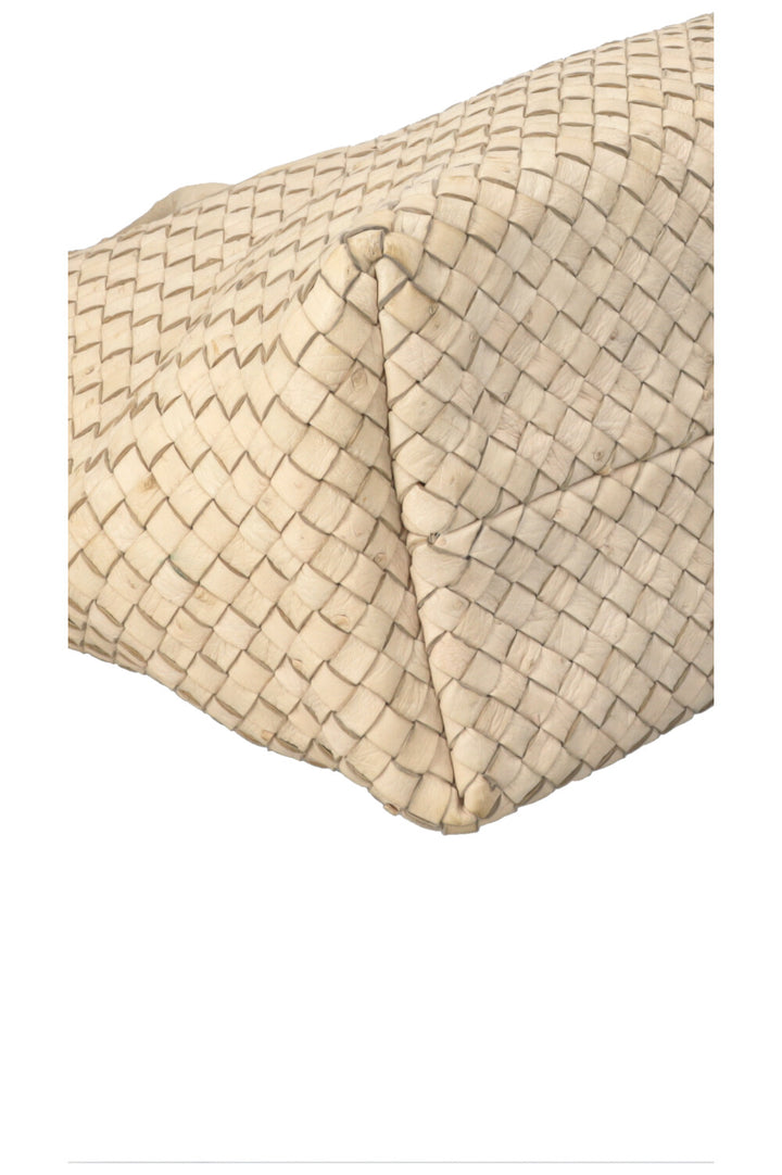 BOTTEGA VENETA Medium Ostrich Cabat Bag Beige