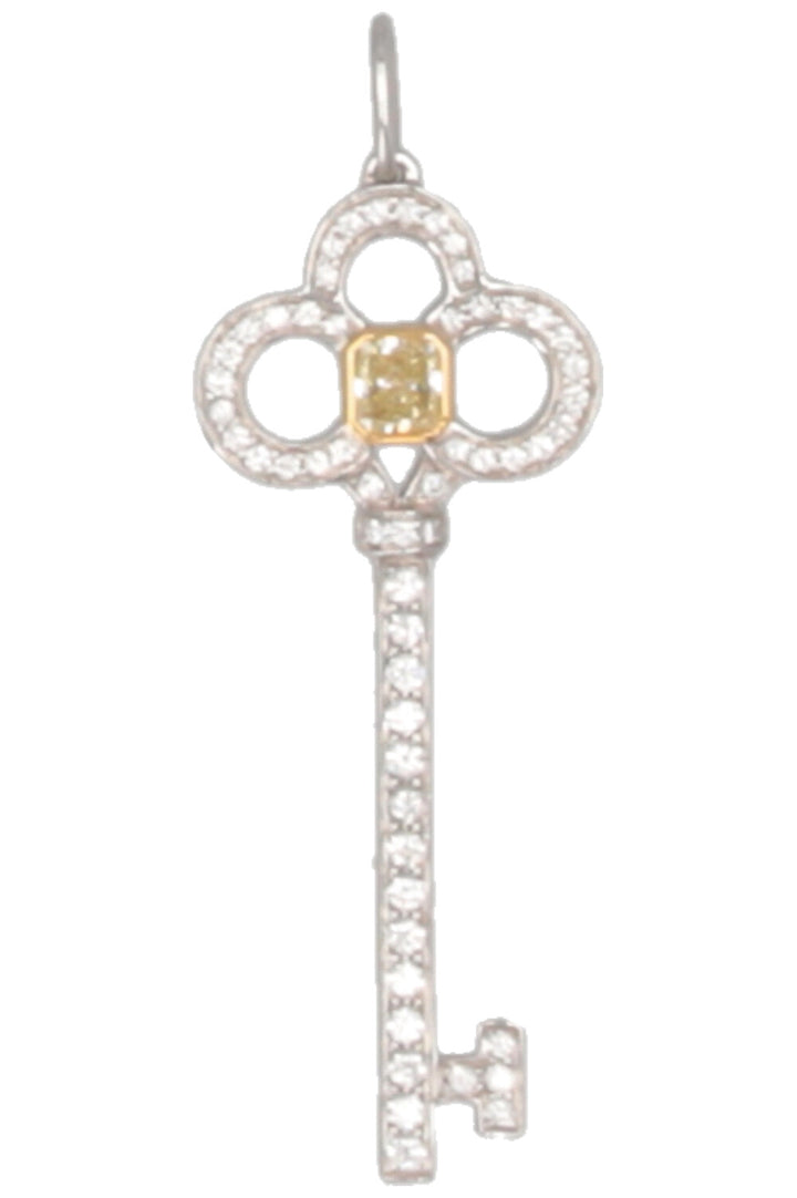 TIFFANY&Co. Crown Key Pendant Platin 18k Gold Diamonds