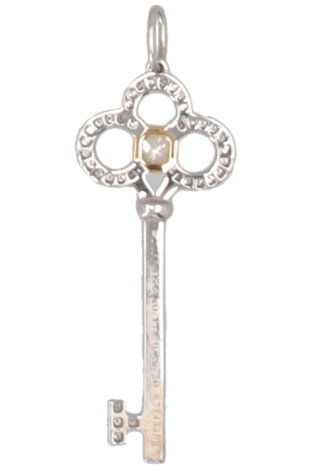 TIFFANY&Co. Crown Key Pendant Platin 18k Gold Diamonds