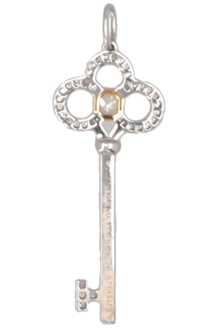 TIFFANY&Co. Crown Key Pendant Platin 18k Gold Diamonds