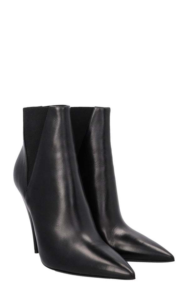 SAINT LAURENT Kiki Bottines Cuir Noir