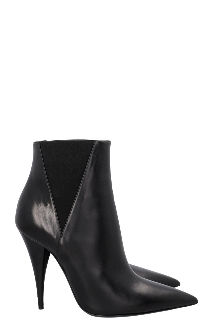 SAINT LAURENT Kiki Ankle Boots Leather Black