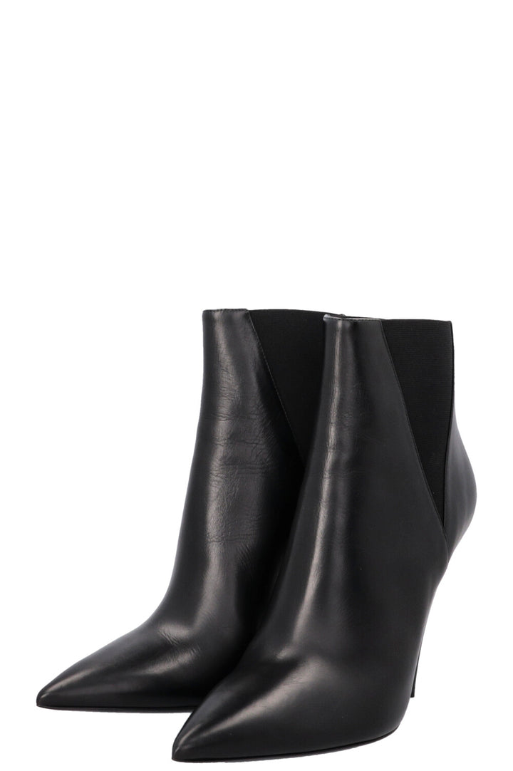 SAINT LAURENT Kiki Ankle Boots Leather Black