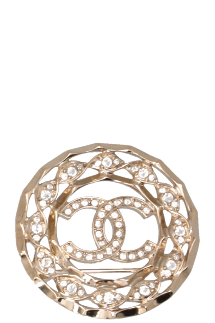 CHANEL 2024 CC Brooch Crystals Gold