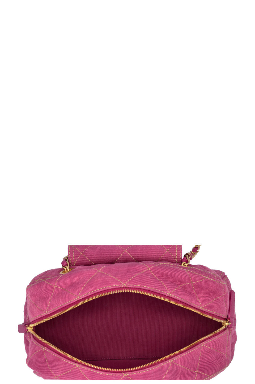 Sac Bowling CHANEL en jean rose