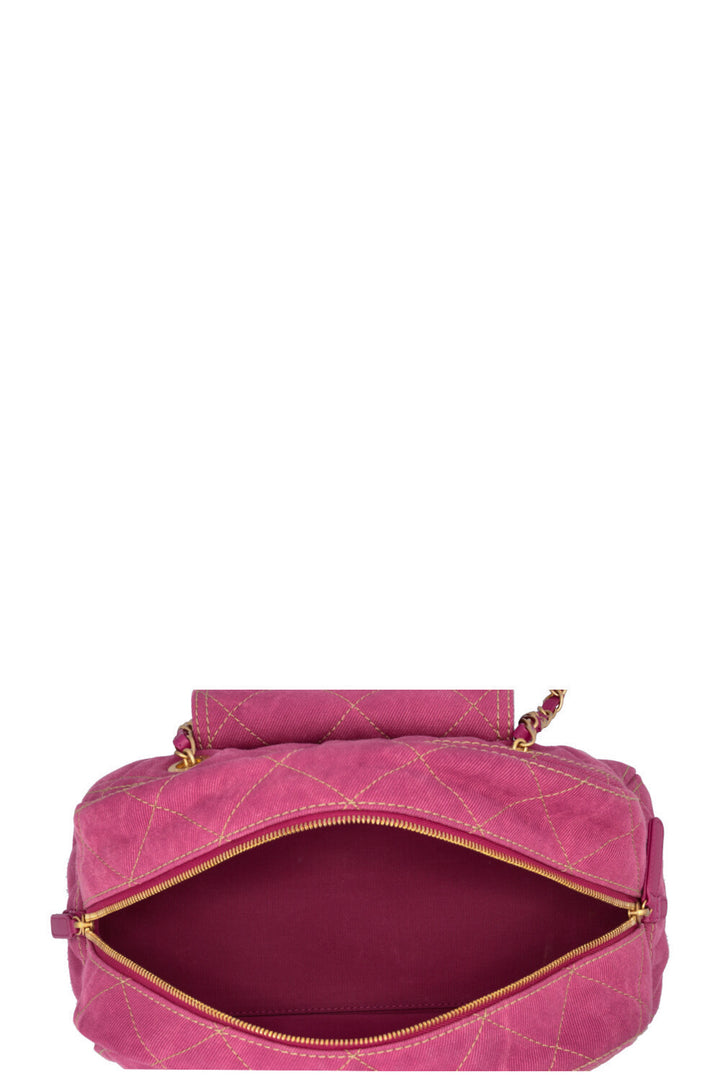 Sac Bowling CHANEL en jean rose