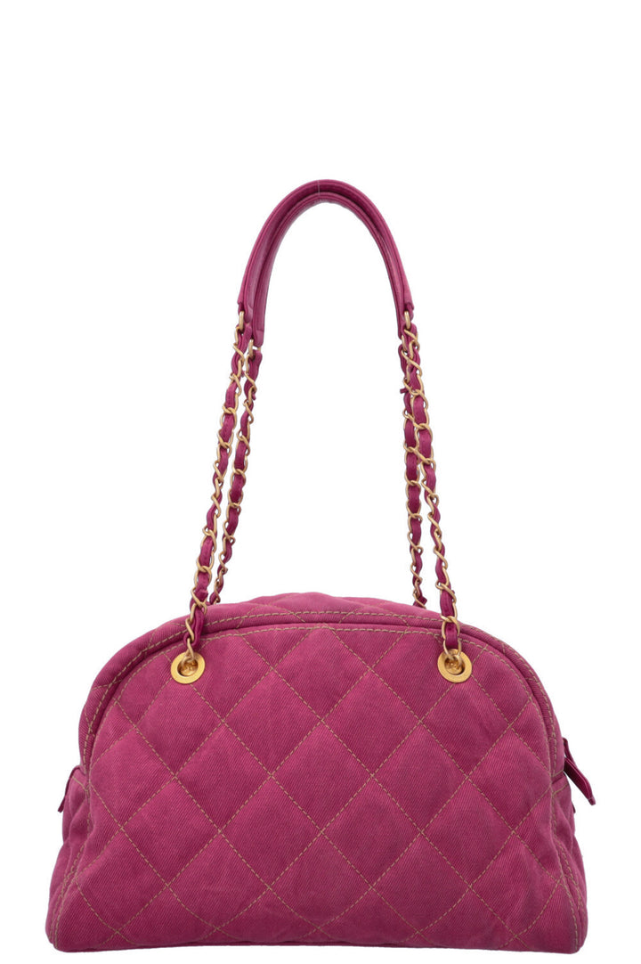 Sac Bowling CHANEL en jean rose