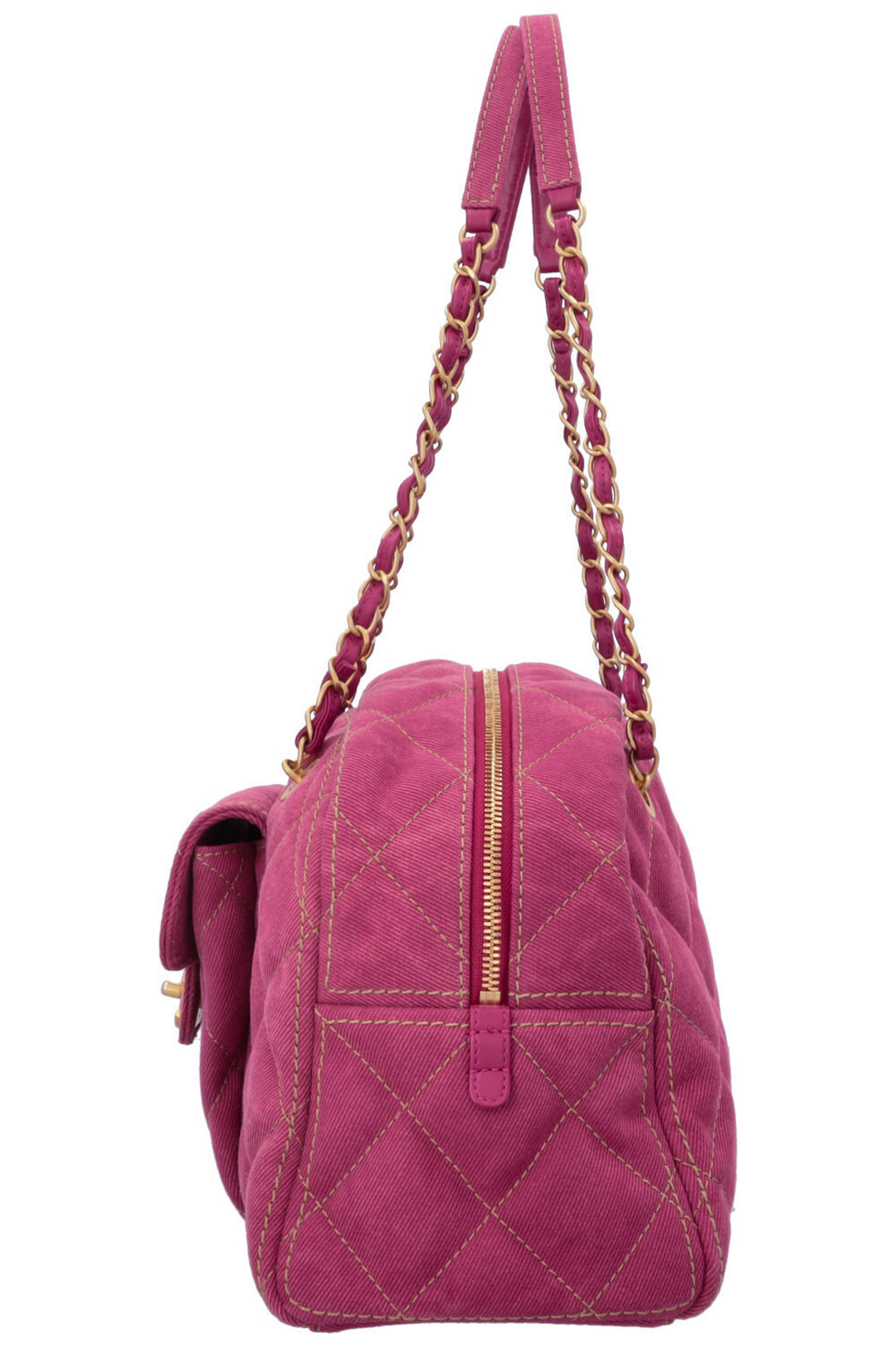 Sac Bowling CHANEL en jean rose