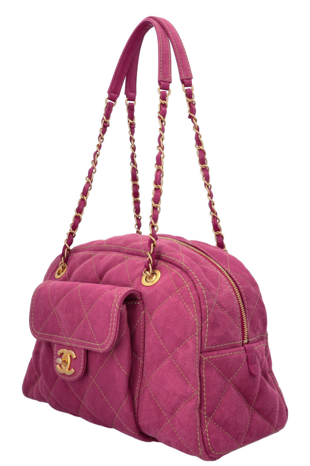 Sac Bowling CHANEL en jean rose