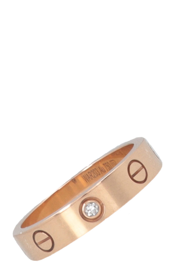 CARTIER Small Love Ring 18k Rose Gold One Diamond