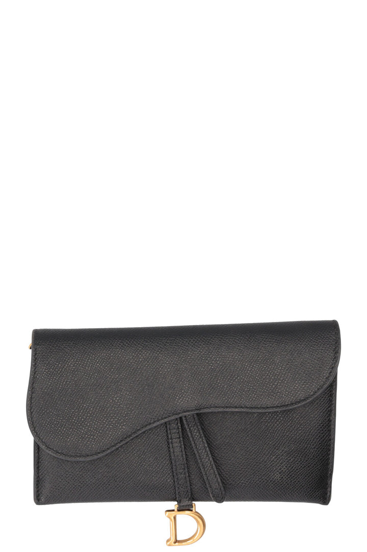 CHRISTIAN DIOR WOC Saddle Cuir Noir