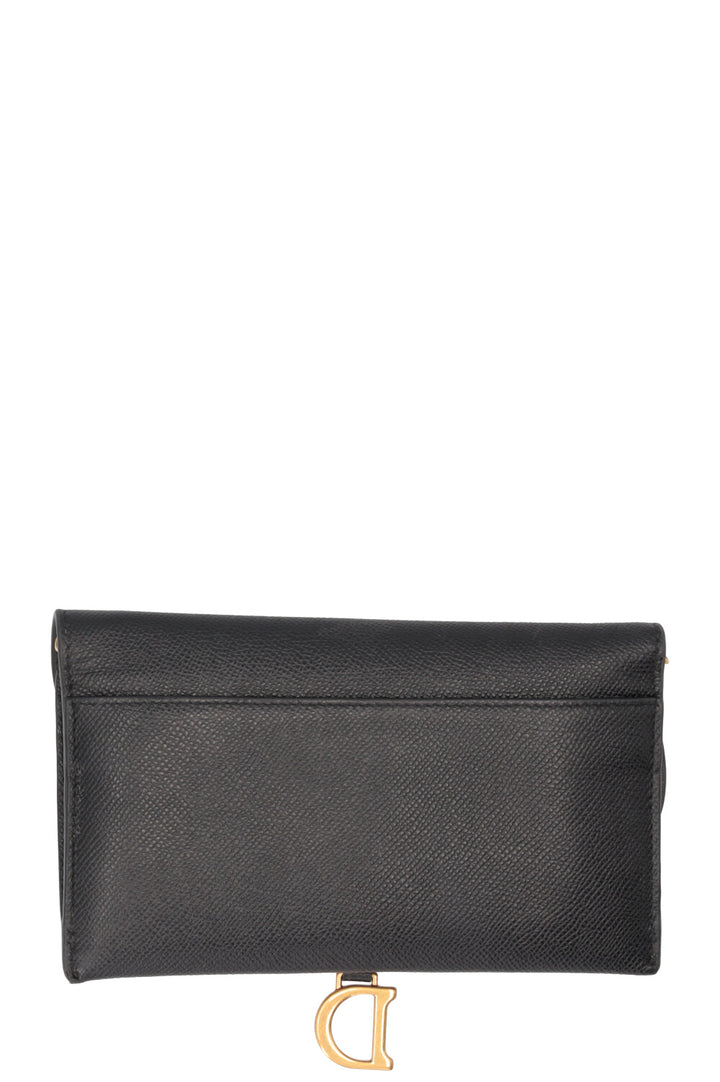 CHRISTIAN DIOR WOC Saddle Cuir Noir