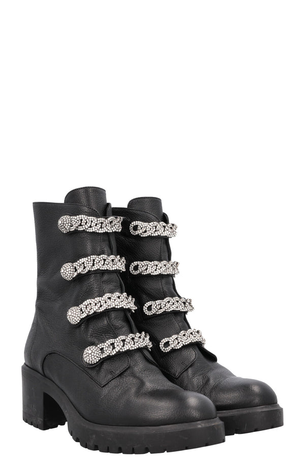 AQUAZZURA Boots Crystals Black