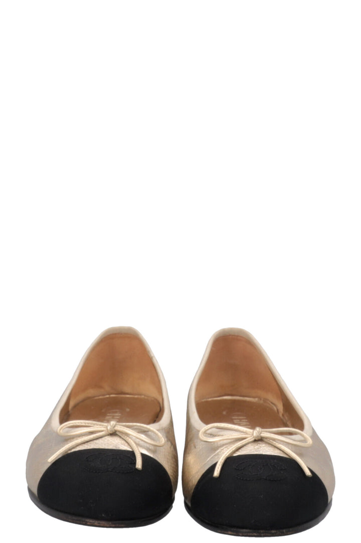 Ballerines CHANEL CC dorées