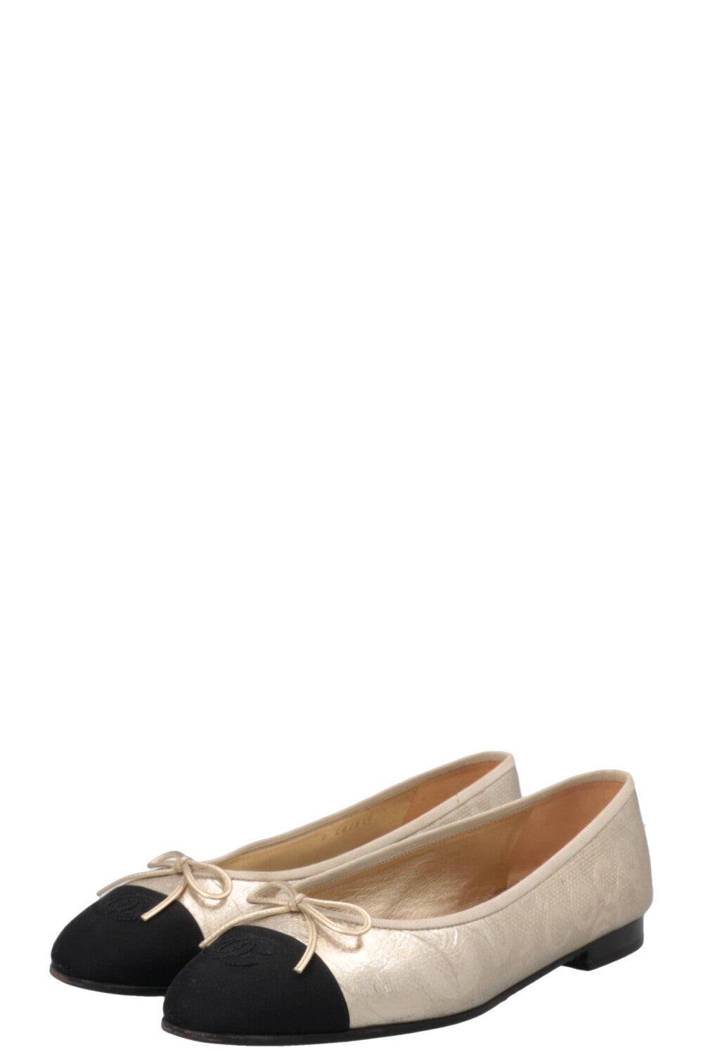 Ballerines CHANEL CC dorées