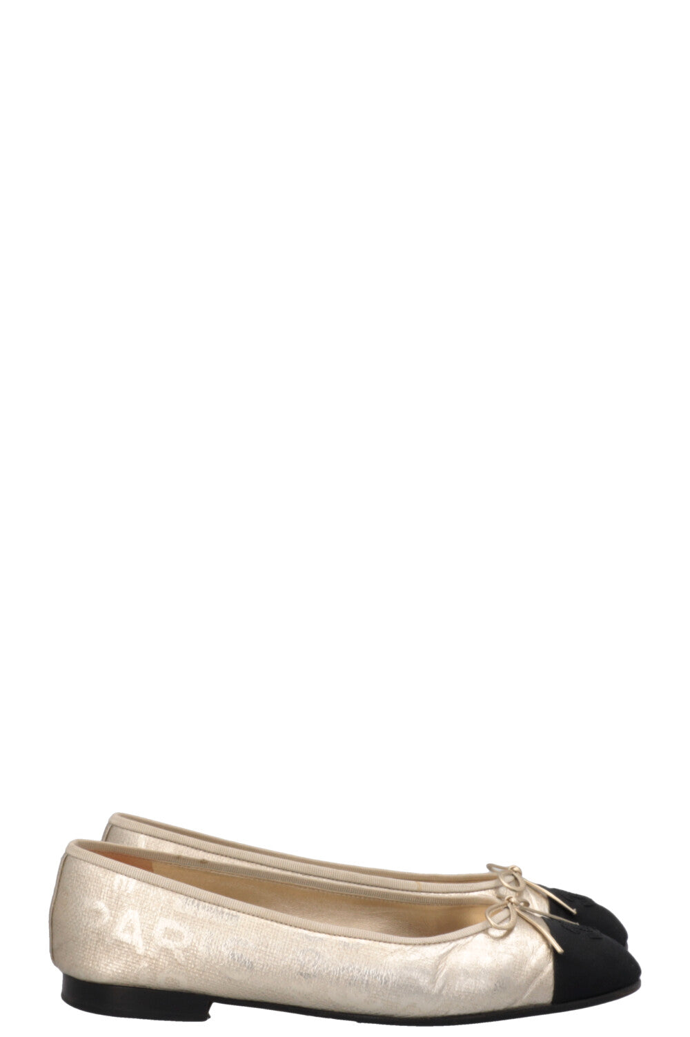 Ballerines CHANEL CC dorées