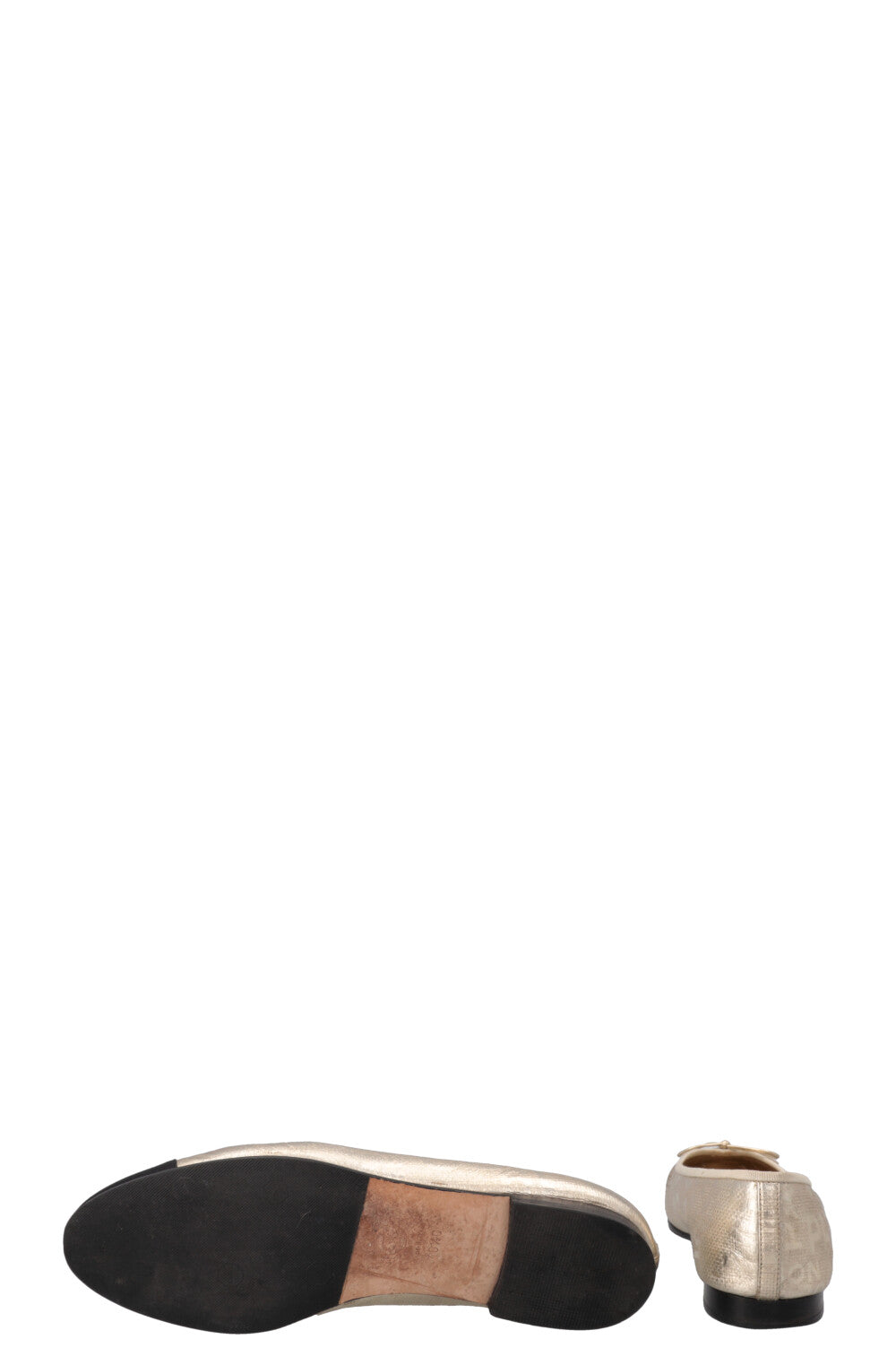 Ballerines CHANEL CC dorées