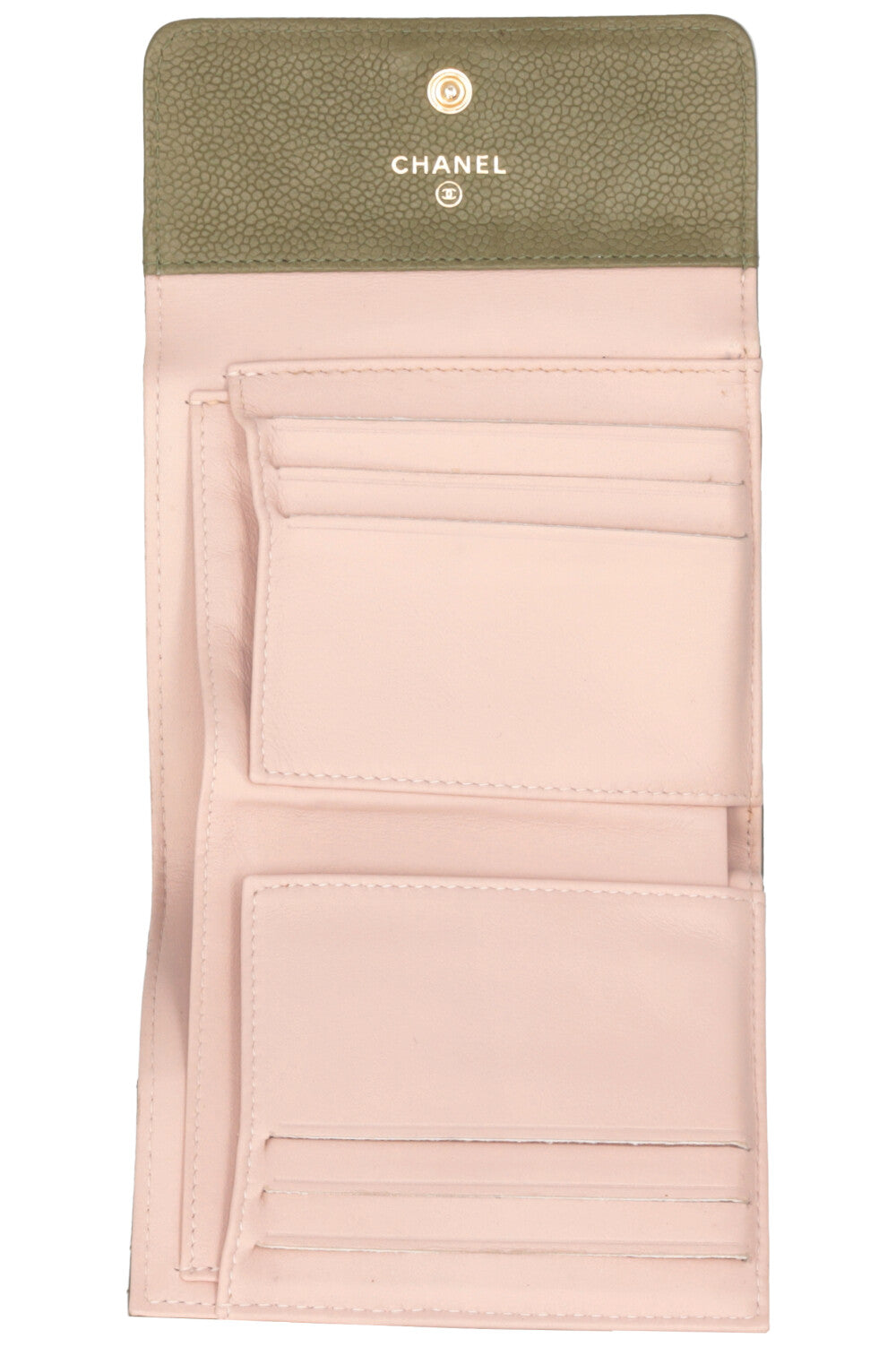 CHANEL Petit porte-monnaie Boy Caviar Vert