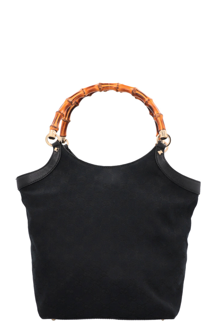 GUCCI Bamboo Handle Hobo Bag GG Black