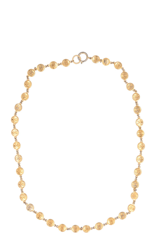 CHANEL CC Medallion Necklace Gold