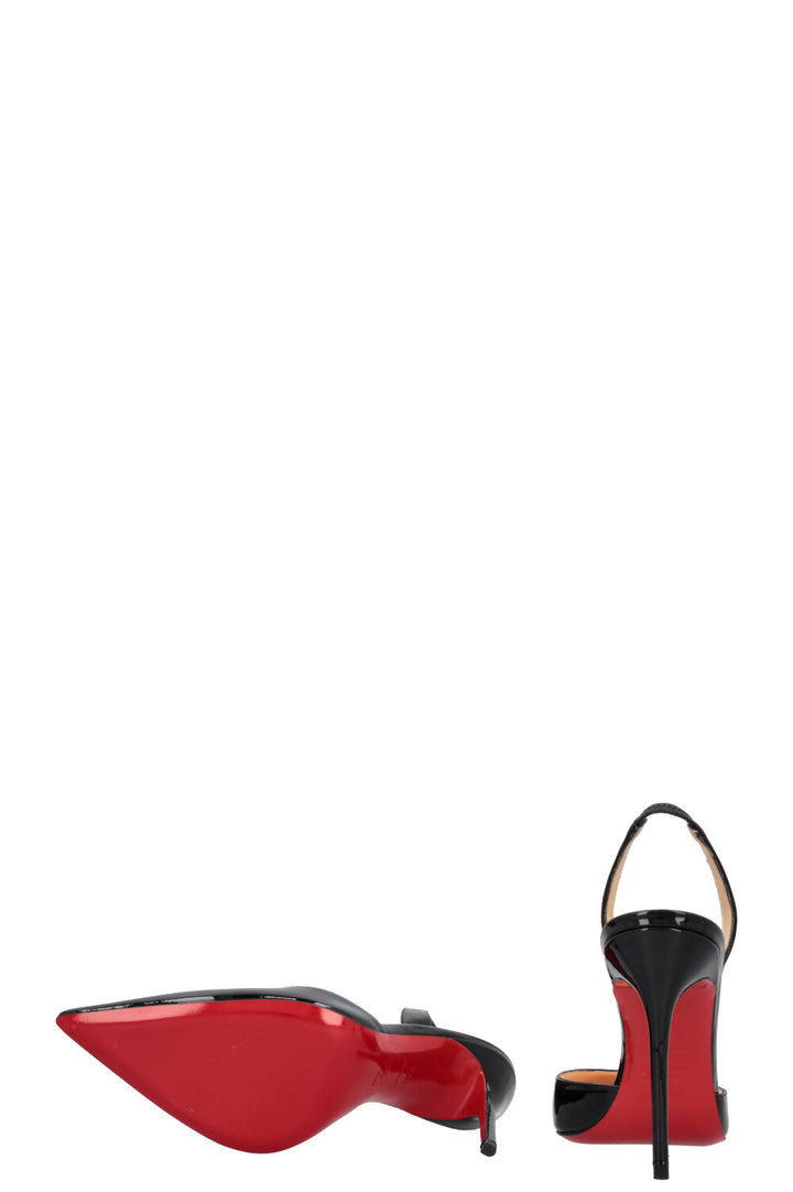 CHRISTIAN LOUBOUTIN Slingback Heels Patent Black