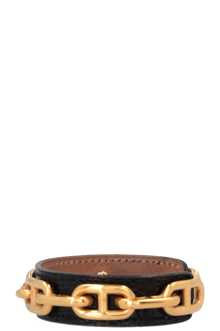 HERMÈS Chaine D´Ancre Bangle Gold Black