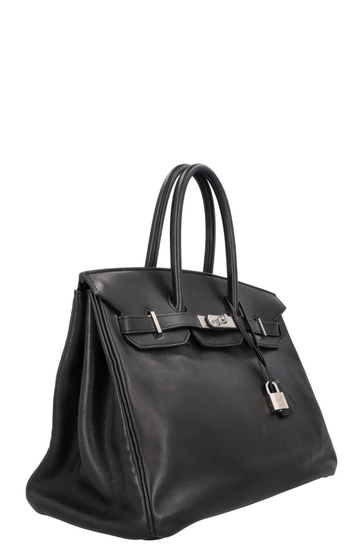 HERMÈS Birkin 35 Retourne Swift Palladium Noir