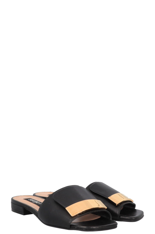 SERGIO ROSSI Flats Black Gold