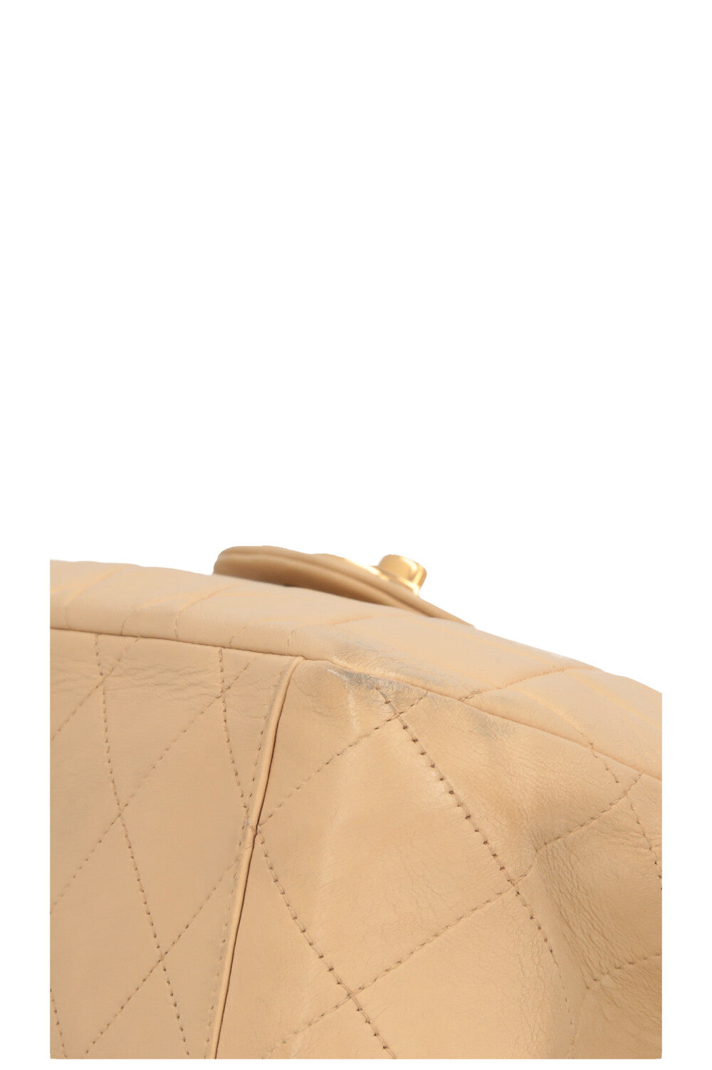 CHANEL Vintage Single Flap Bag Maxi Beige